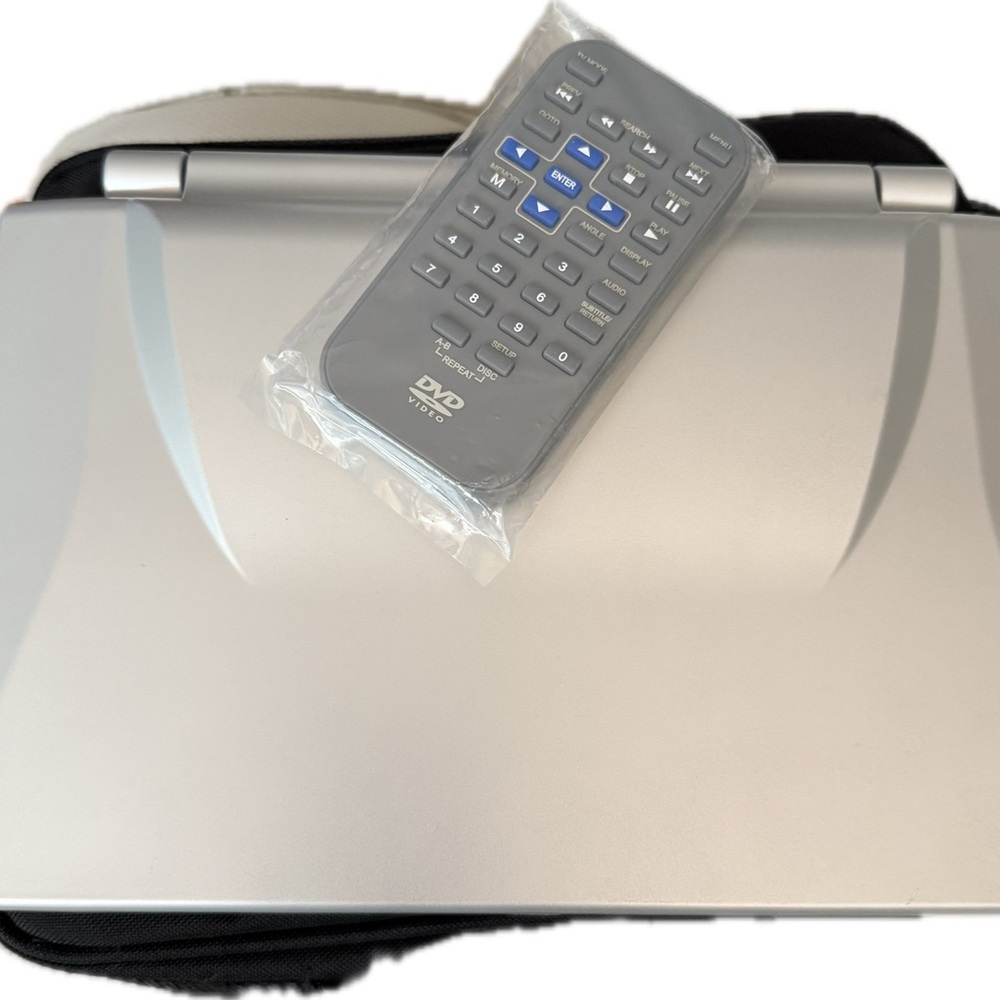 Silver Portable DVD Player with Remote